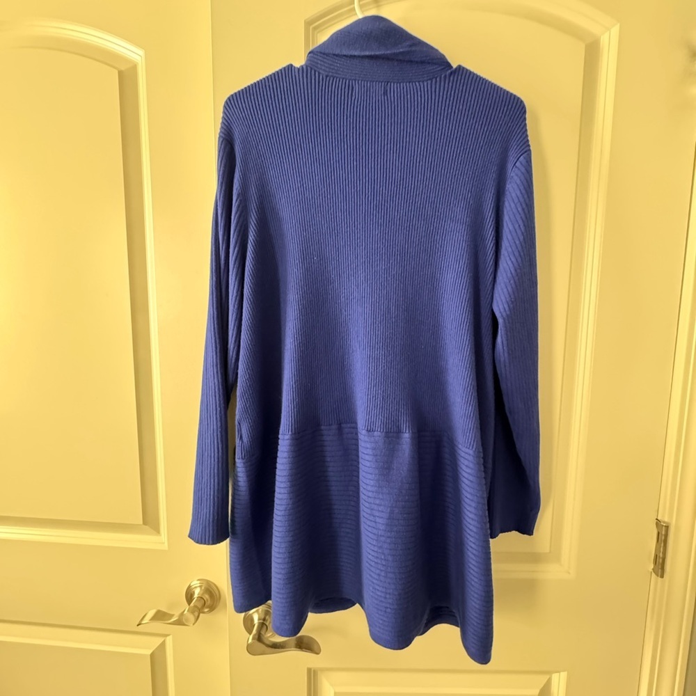 JM Collection Royal Blue Cardigan Sweater 3x​ - Picture 2 of 7